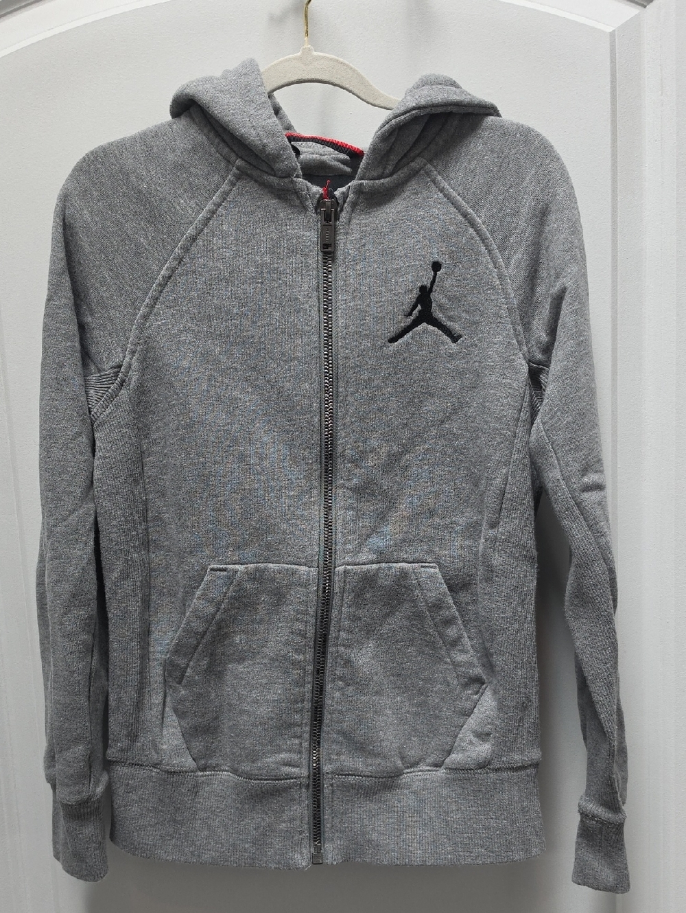 Nike Jordan Kids Gray Full-Zip Hoodie Sweatshirt